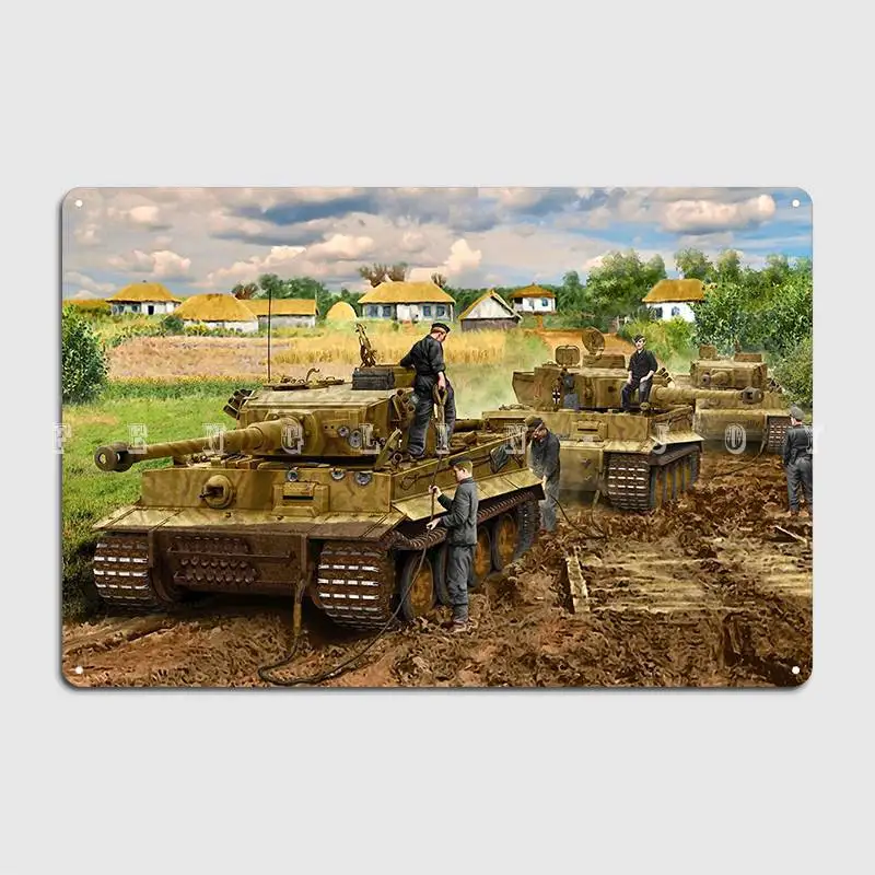 Home Cinema Logo - Panzer Tiger Stop Metal Plaque Poster