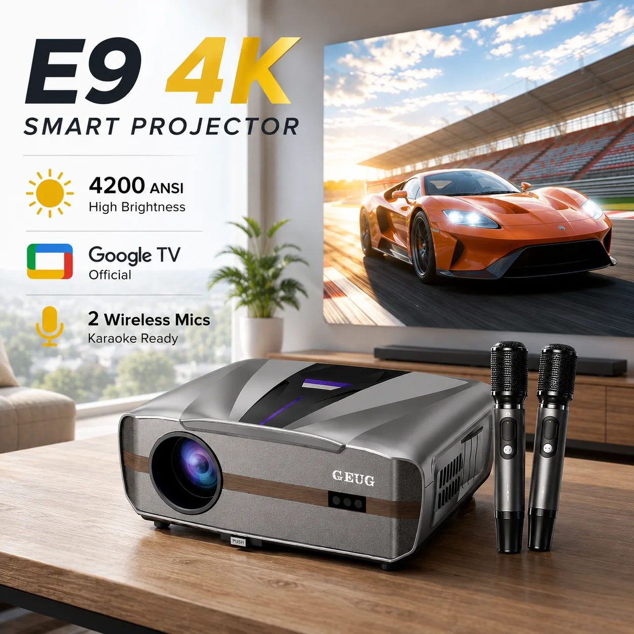 Home Cinema Couch - New E9 4KUHD Projector Smart 4200ANSI