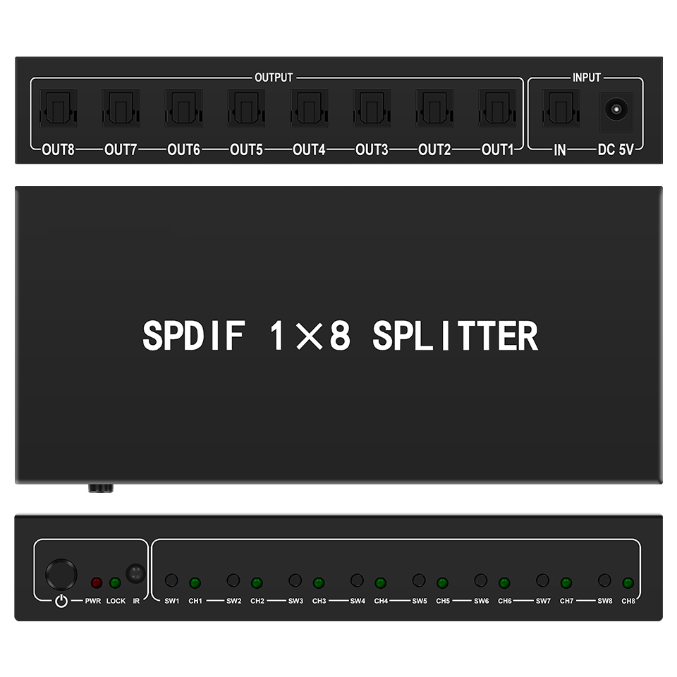 Home Cinema Diy - Optical Audio Splitter,1 in 8 Out