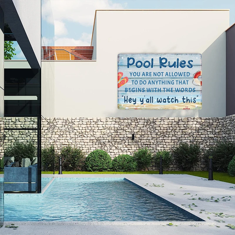 Tin Sign Pool Funny Rules Vint - огляд і ціна Home Cinema Logo