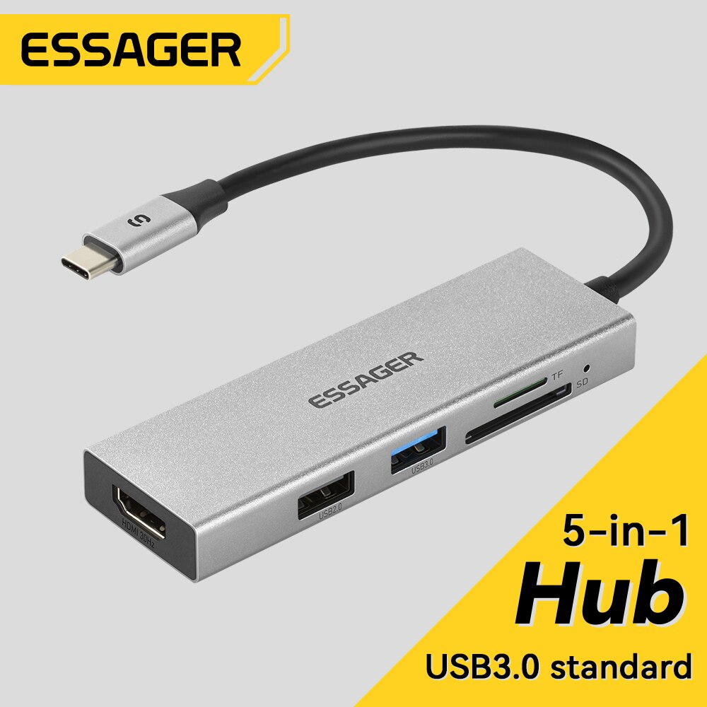 Essager 5 in 1 USB C HUB HDMI- - огляд і ціна Home Cinema Usb