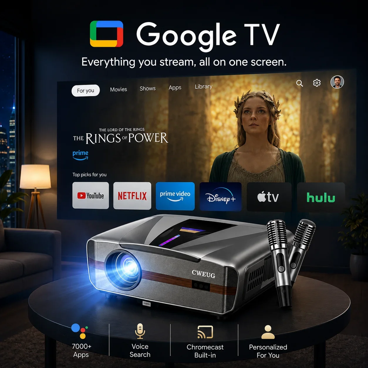 New E9 4KUHD Projector Smart 4 - огляд і ціна Home Cinema Couch