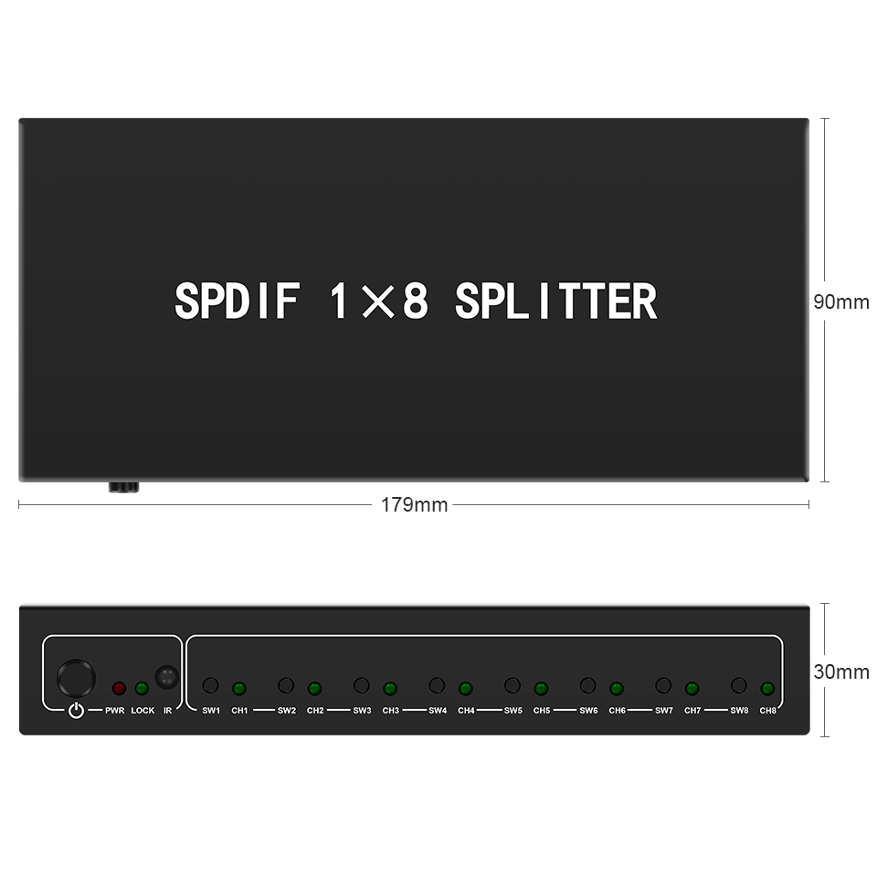 Optical Audio Splitter,1 in 8  - огляд і ціна Home Cinema Diy