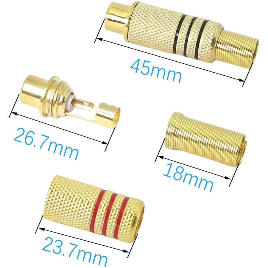 4PCS RCA Plug Gold Plated Sold - огляд і ціна Home Cinema Diy