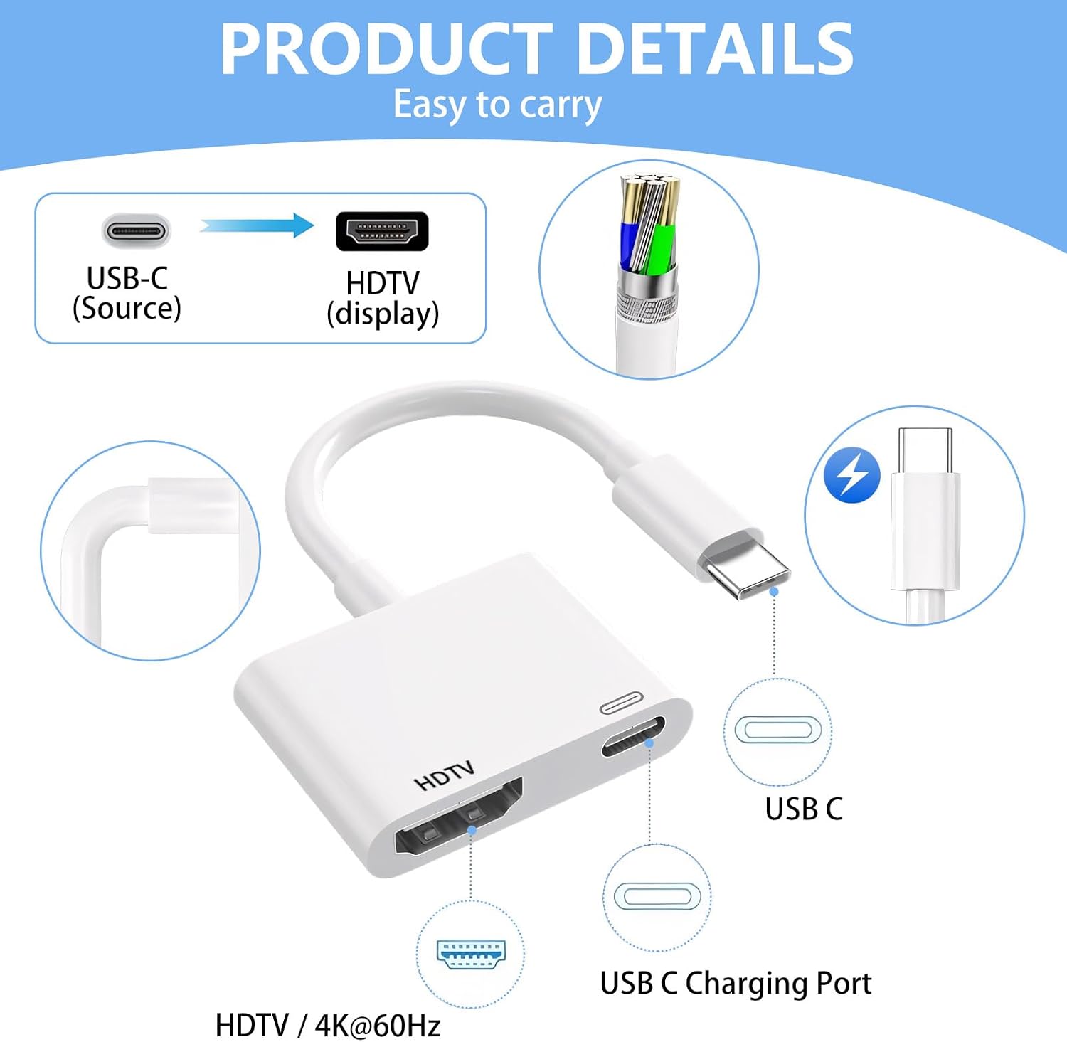 USB C to HDMI, Suitable for TV - огляд і ціна Home Cinema Usb